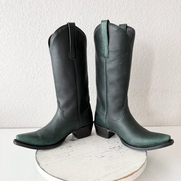 Lane EMMA JANE Womens Green Cowboy Boots 5.5 Western Cowgirl Mid Calf Tall - Picture 7 of 11
